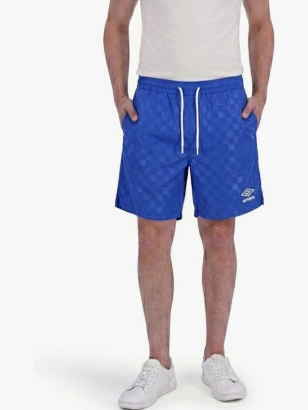 Umbro Royal Blue Check Soccer Short with Drawstring